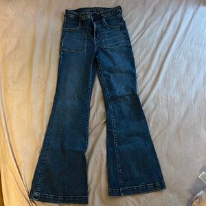 high rise flare jeans